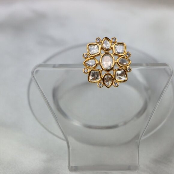 Regal Triple-Layer Kundan Necklace & Earrings Set, JP34 - Picture 4 of 10